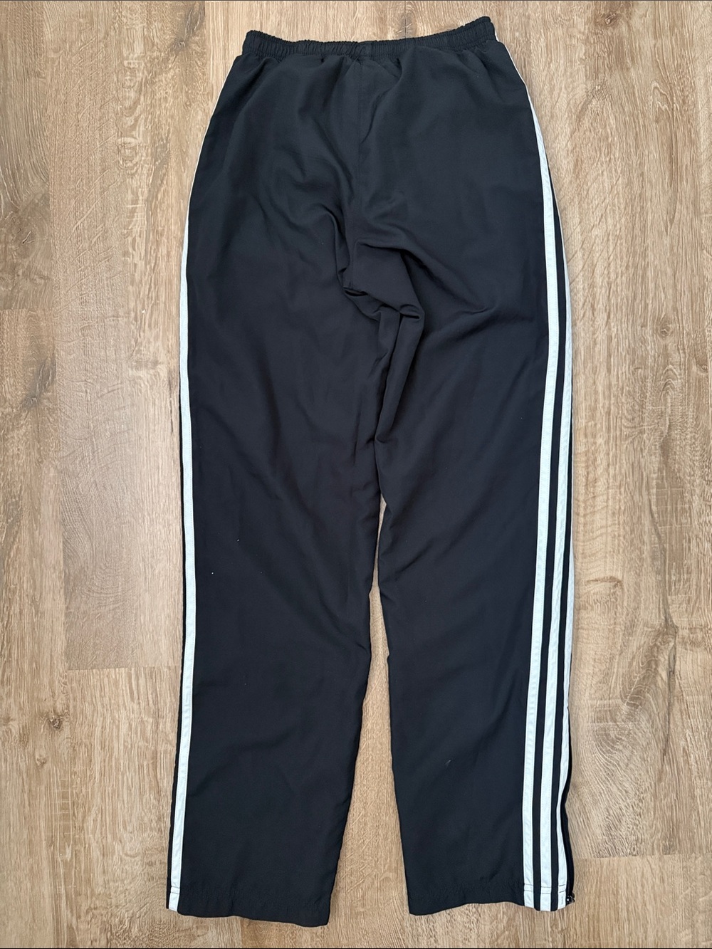 Adidas Black Track Pants with White Side Stripes, Size XS - Picture 7 of 9